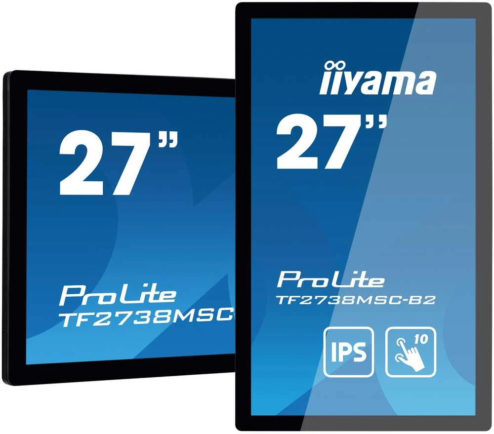 Monitorius IIYAMA TF2738MSC-B2 27 colių IPS 1920x1080 10 taškų jutiklinis 1000:1 425cd/m2 5ms DVI HDMI DP USB jutiklinės sąsajos garsiakalbiai 2x3W