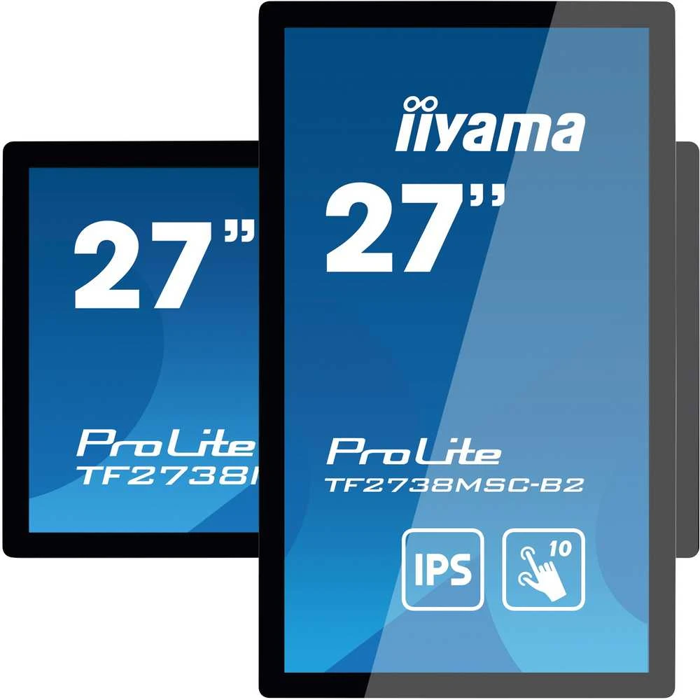 Monitorius IIYAMA TF2738MSC-B2 27 colių IPS 1920x1080 10 taškų jutiklinis 1000:1 425cd/m2 5ms DVI HDMI DP USB jutiklinės sąsajos garsiakalbiai 2x3W