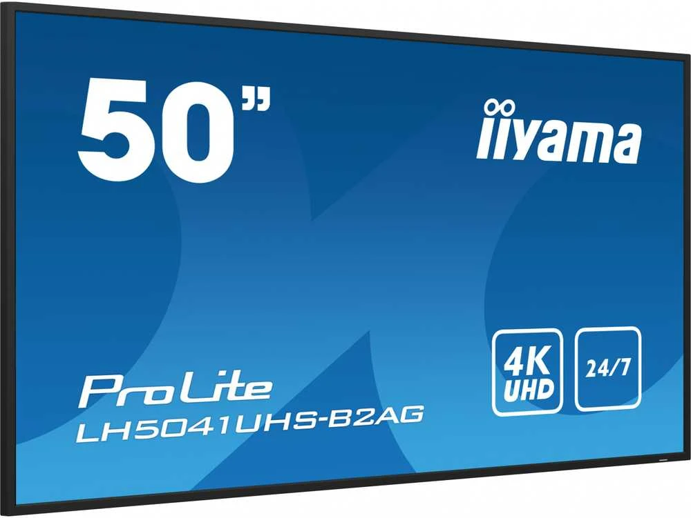 Monitorius IIYAMA LH5041UHS-B2AG 50 colių 3840 x 2160 UHD VA skydelis 500 cd/m2 5000:1 statinis kontrastas 9,5 ms kraštovaizdžio arba portreto režimas