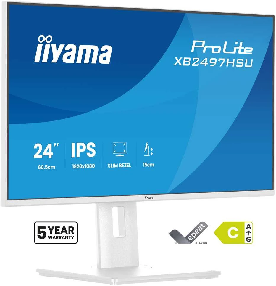 Monitorius „iiyama ProLite XB2497HSU-W1“ – 120 Hz | „Full HD“ | IPS | 23,8 colio | 4 ms | USB-C