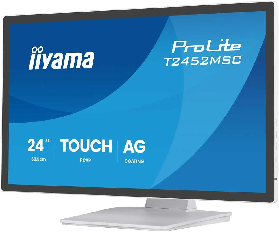 „iiyama T2452MSC-W2AG“ kompiuterio monitorius, 61 cm (24 colių), 1920 x 1080 pikselių, „Full HD“ LED jutiklinis ekranas, Baltas