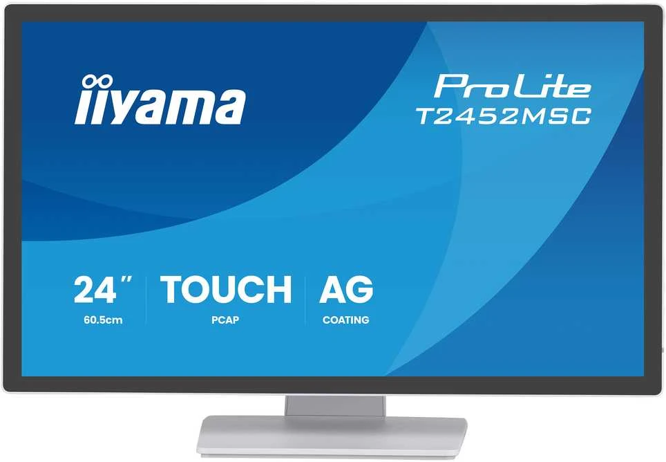 „iiyama T2452MSC-W2AG“ kompiuterio monitorius, 61 cm (24 colių), 1920 x 1080 pikselių, „Full HD“ LED jutiklinis ekranas, Baltas