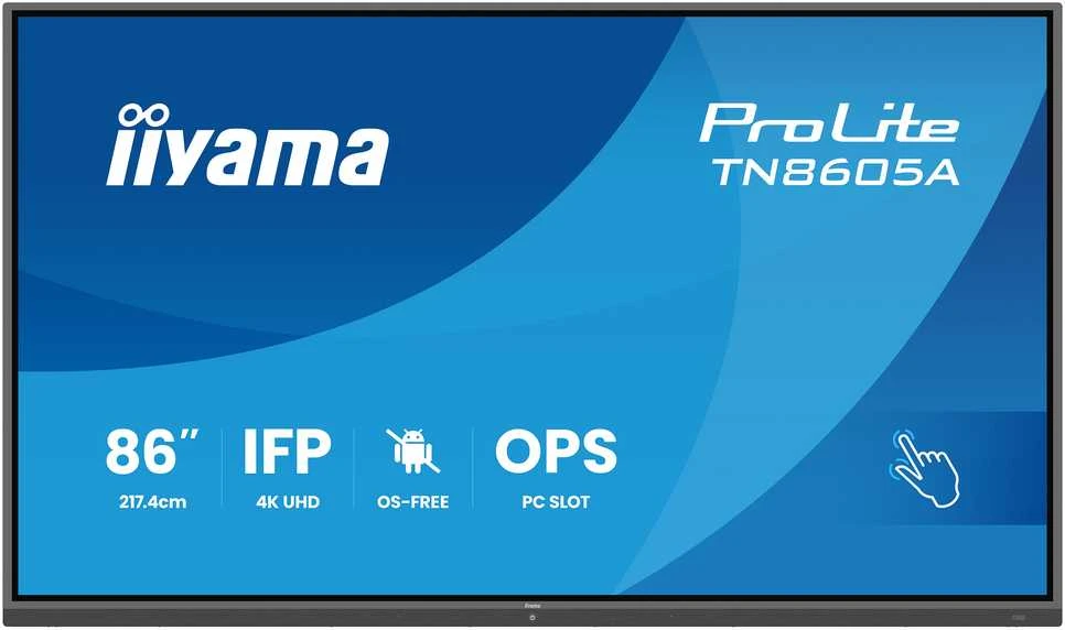 Monitorius Iiyama TN8605A-B1AG 86IN UHD - IR 40P TOUCH AG WITH NO-OS