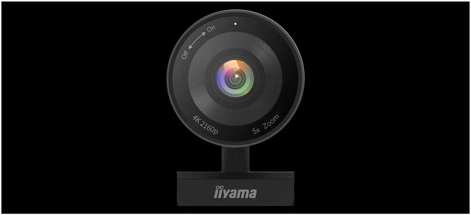 iiyama Kamera 4K UHD 120 laipsnių (FoV), 8MP STARVIS jutiklis, 5x priartinimas, 2D/3D triukšmo slopinimas, automatinis rėminimas, mikrofonas 2x su 4m balso atpažinimu, lengvas montavimas, privatumo uždanga, USB-C~USB-A jungtis, nuotolinio valdymo pultas (OSD)