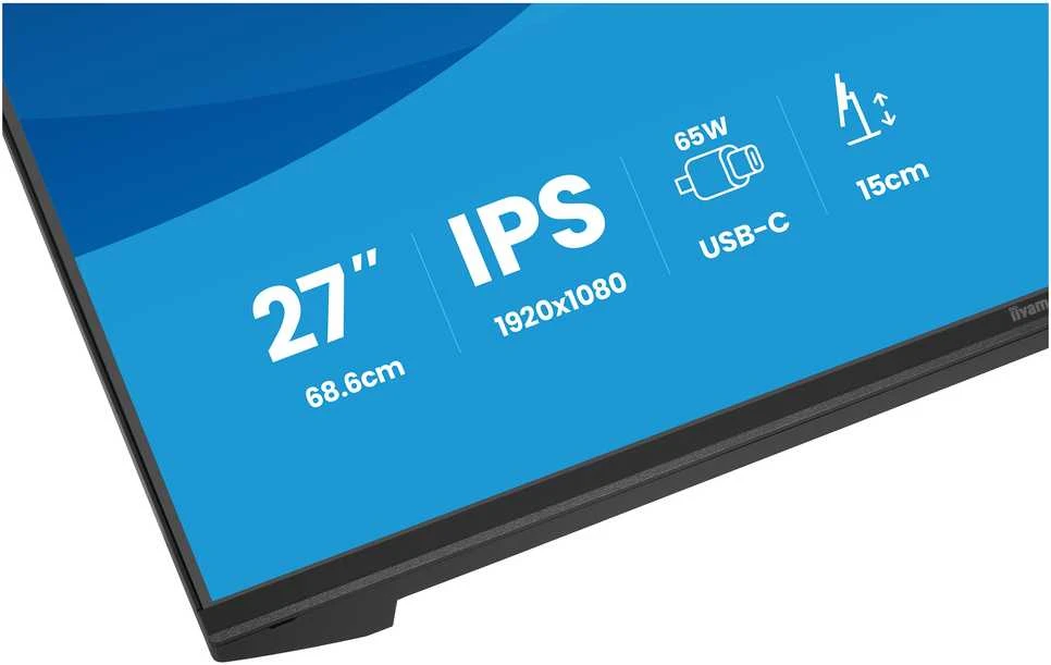 „iiyama XB2797HSN-B1 ProLite“ 27 colių „Full HD IPS“ USB-C prijungimo LAN monitorius
