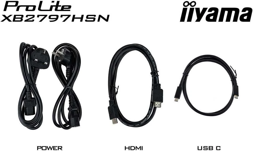 „iiyama XB2797HSN-B1 ProLite“ 27 colių „Full HD IPS“ USB-C prijungimo LAN monitorius