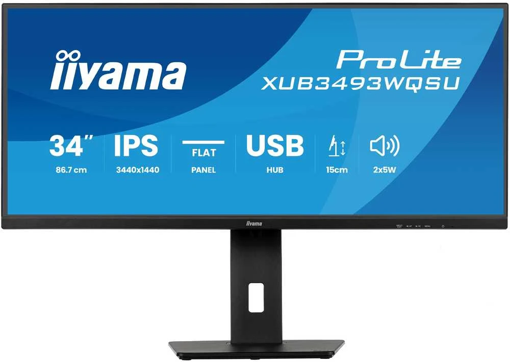 iiyama ProLite XUB3493WQSU-B6 computer monitorius 86.4 cm (34") 3440 x 1440 pikselių UltraWide Quad HD LED Juodas