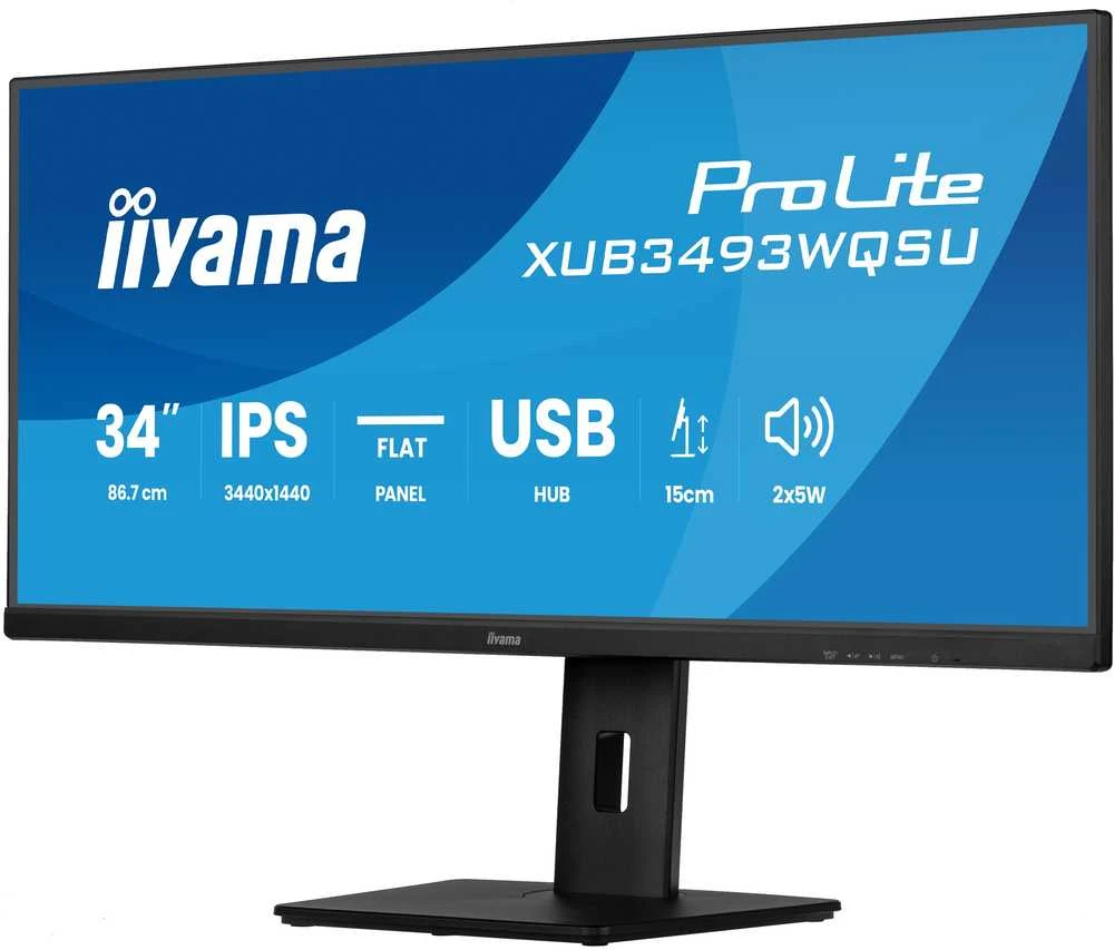 iiyama ProLite XUB3493WQSU-B6 computer monitorius 86.4 cm (34") 3440 x 1440 pikselių UltraWide Quad HD LED Juodas