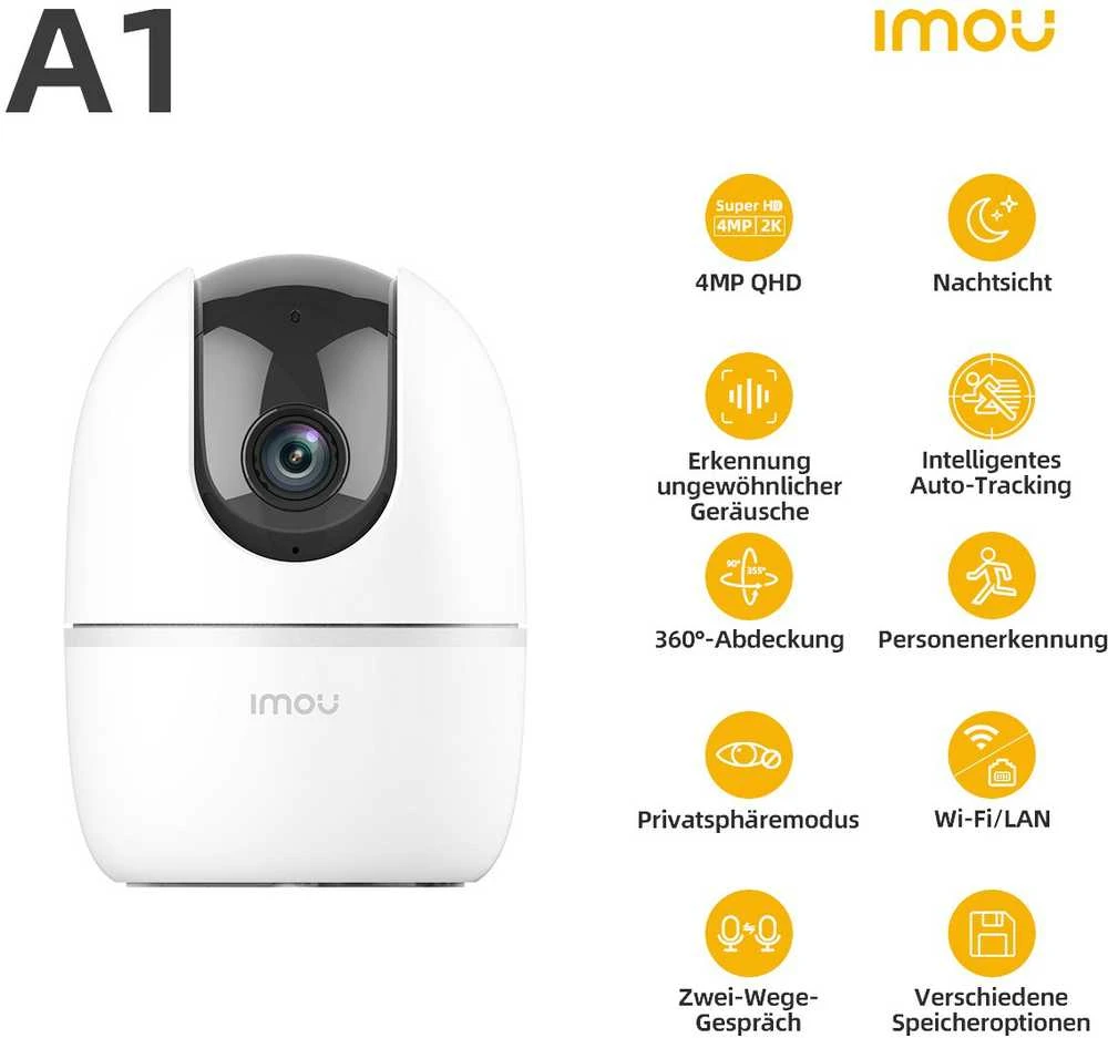 Imou A1 4MP Sferinis IP apsaugos kamera Vidaus 2560 x 1440 pikseliai Lubos / siena