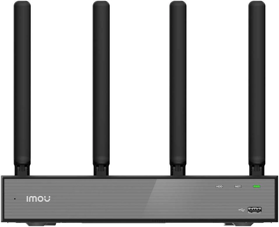 IMOU 10 kanalų įrašymo įrenginys, 4 WiFi antenos, 6 mikrofonai, garsiakalbis, HDMI, VGA, NVR-N110W-8A0E
