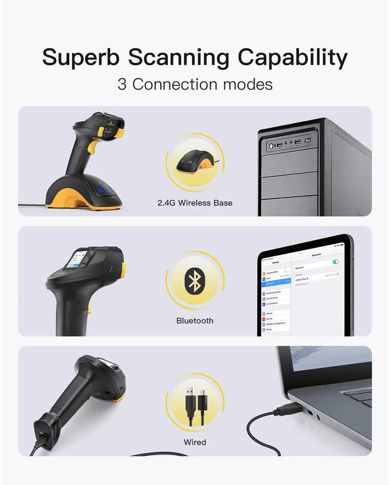 inateck Barcodescanner Pro 8 juodas [Pro 8_black]
