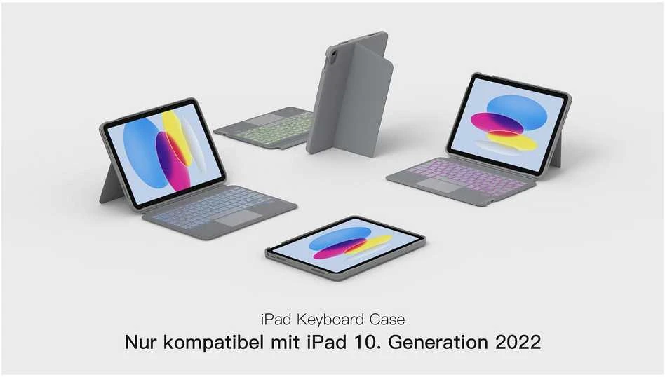 Carruzzo Įdiegta klaviatūra „iPad 11“ „iPad 10th Gen. Com. QWERTZ“ baterija