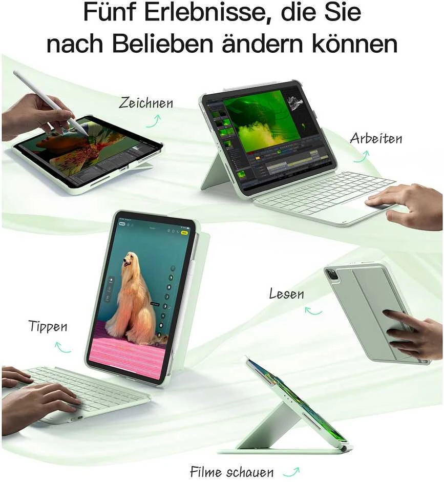 inateck Klaviatūra iPad 11 iPad Air 4/5Gen Com. QWERTZ žalias