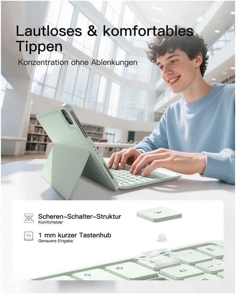 inateck Klaviatūra iPad 11 iPad Air 4/5Gen Com. QWERTZ žalias