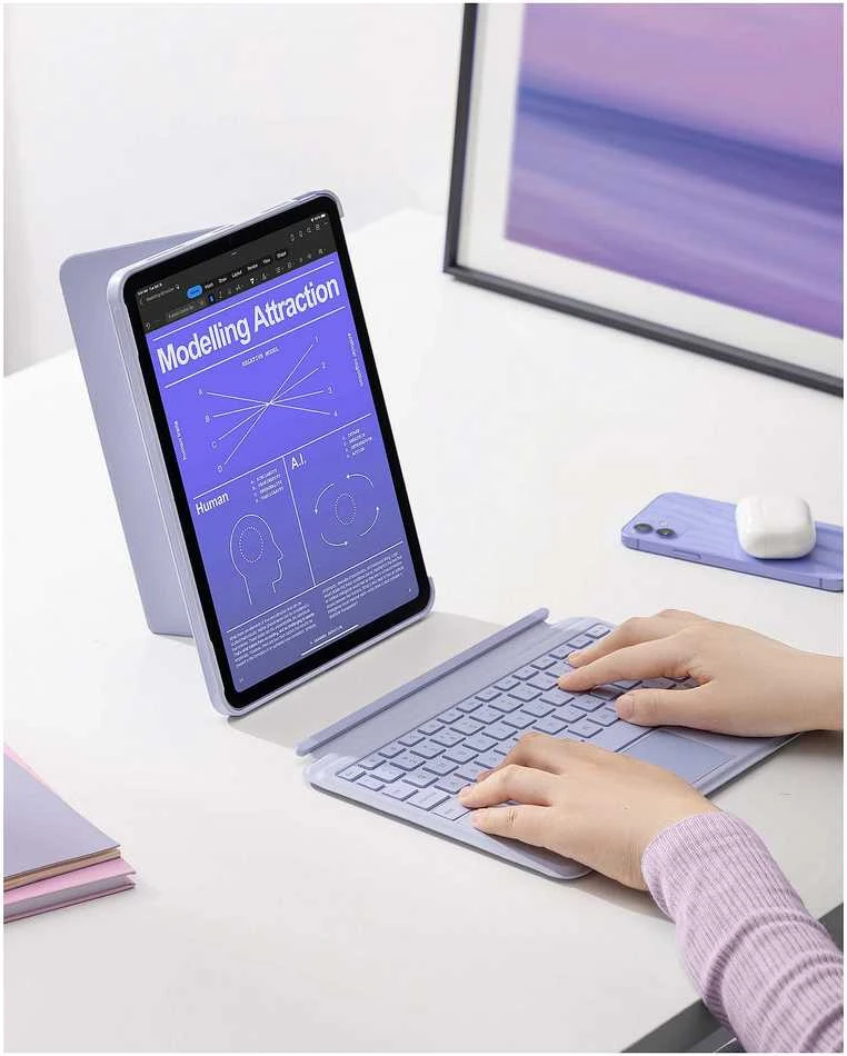 inateck Klaviatūra iPad 11 iPad Air 4/5Gen.Com. QWERTZ violetinė