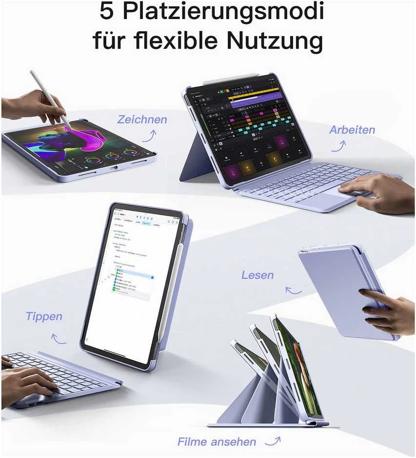 inateck Klaviatūra iPad 11 iPad Air 4/5Gen.Com. QWERTZ violetinė