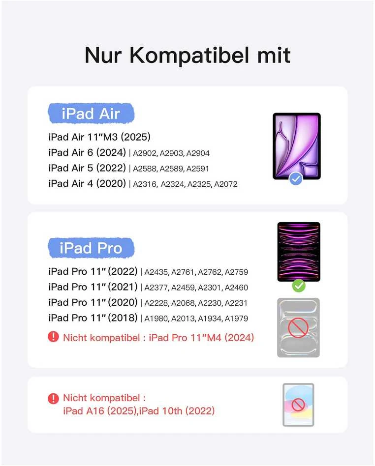 inateck Klaviatūra iPad 11 iPad Air 4/5Gen.Com. QWERTZ violetinė