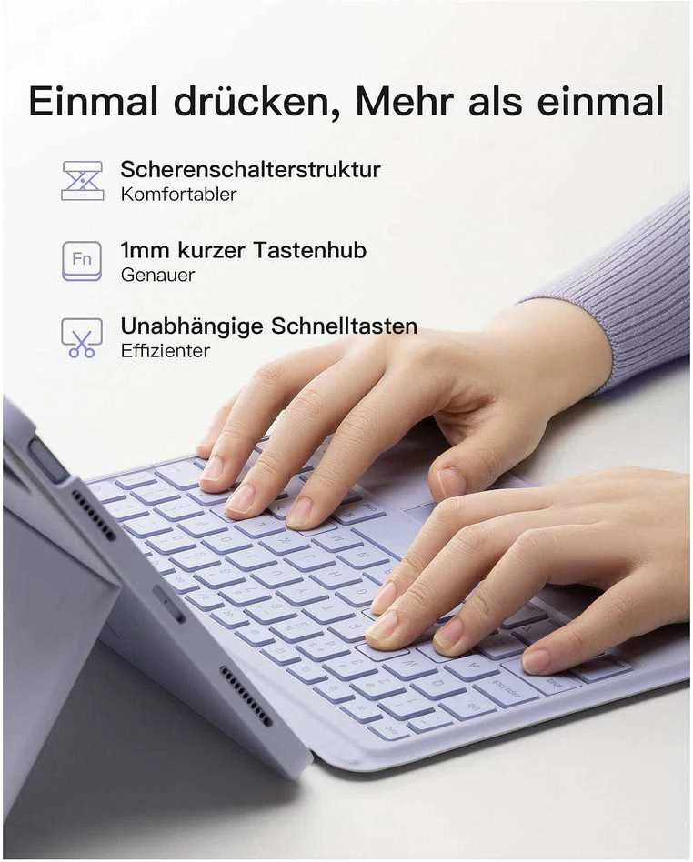 inateck Klaviatūra iPad 11 iPad Air 4/5Gen.Com. QWERTZ violetinė