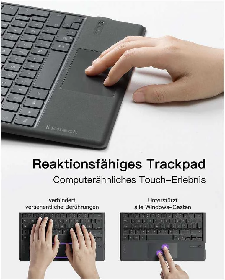 Klaviatūra „inateck“ klaviatūros paviršiaus rašiklis, „Sureface GO 1-4 Com. QWERTZ“