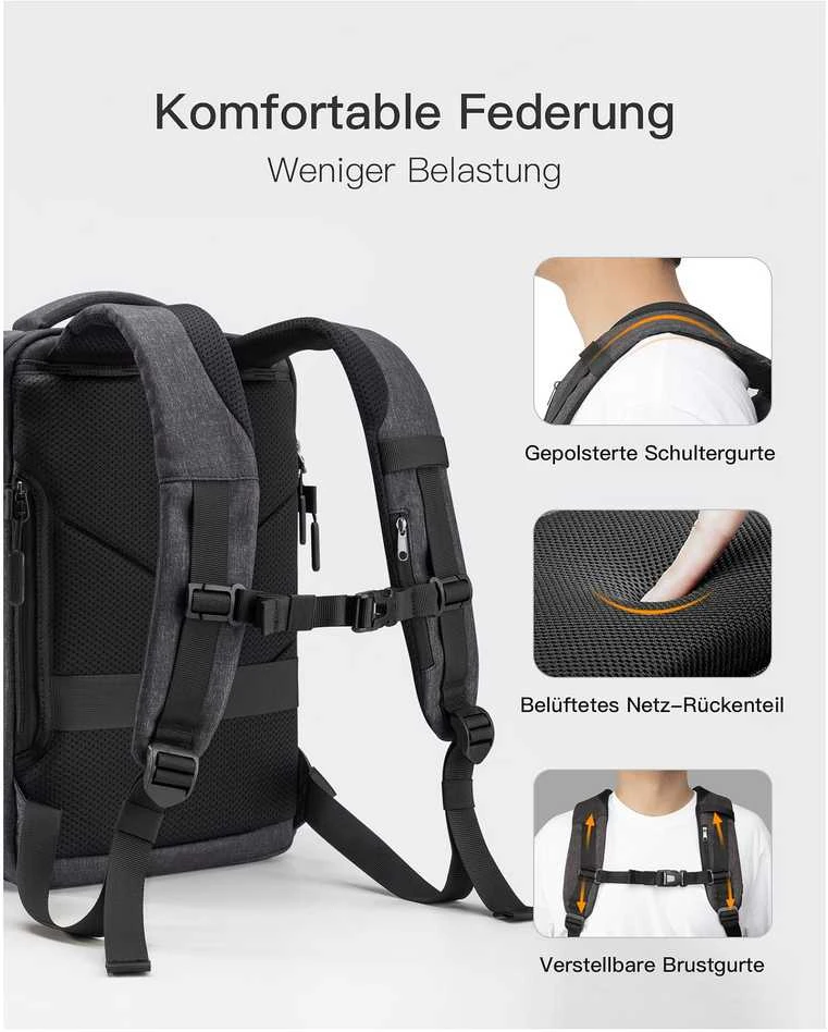 Carruzzo Inateck BP03006 kuprinė Kelioninė kuprinė Juoda
