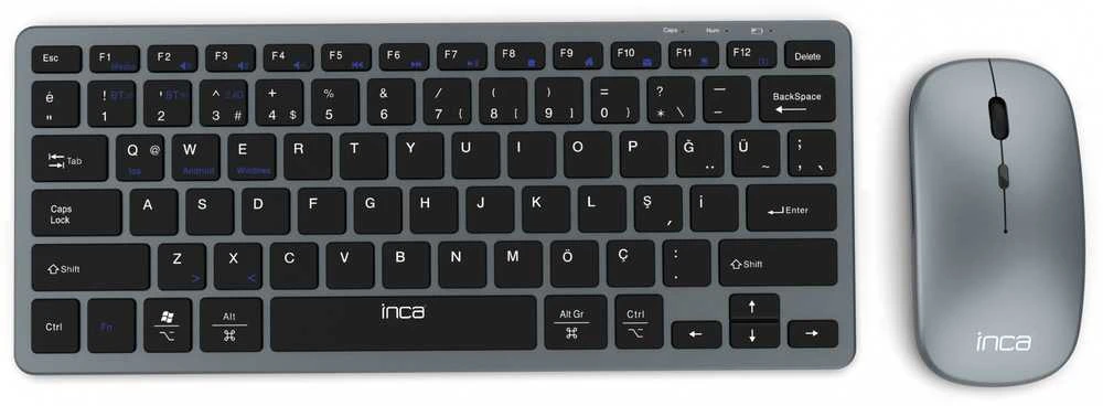 Klaviatūra Inca IBK-572BT su myszką Bluetooth 3.0/5.0 DE-išdėstymas Juodas