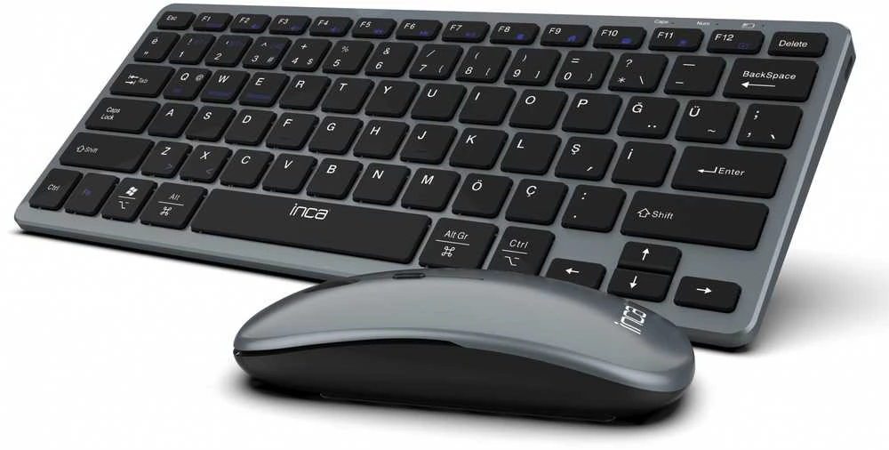 Klaviatūra Inca IBK-572BT su myszką Bluetooth 3.0/5.0 DE-išdėstymas Juodas