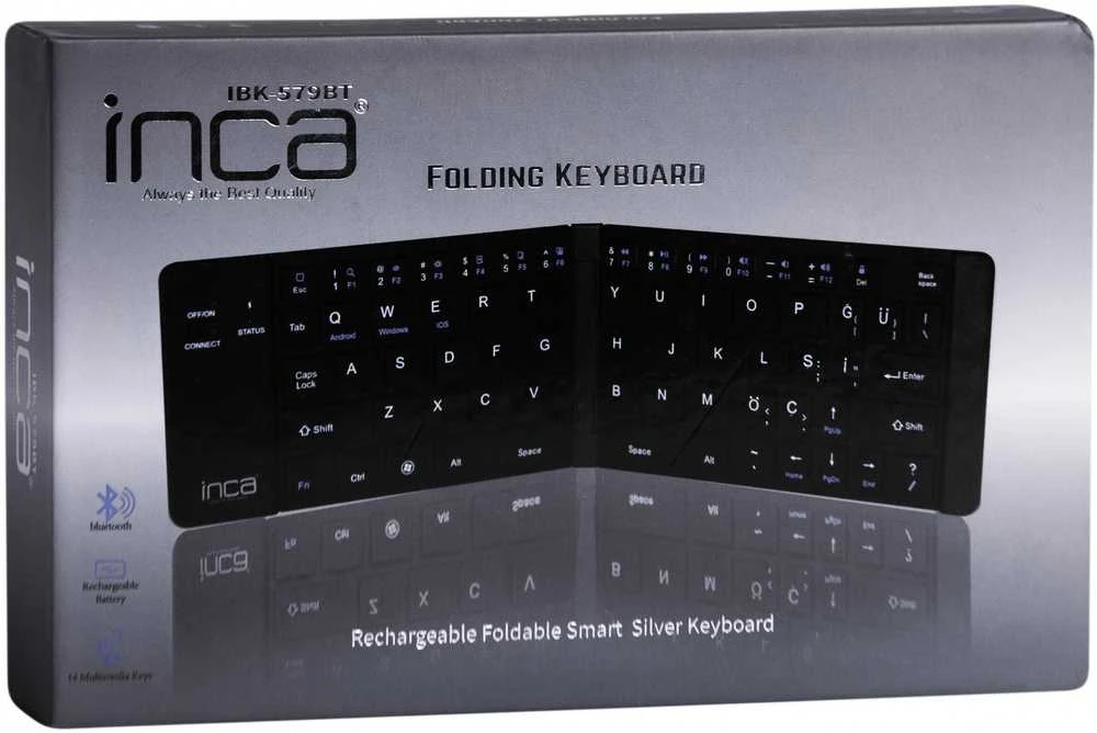 Carruzzo Inca IBK-579BT klaviatūra Namo „Bluetooth“ Metalinis, Sidabras