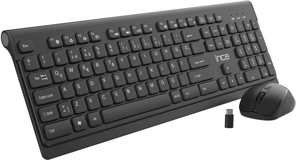 Klaviatūra ir pelė Inca INCA klaviatūra IWS-519 Wireless Set, Multimedia, Slim, SW retail