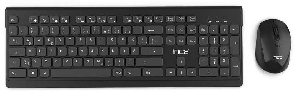 Klaviatūra ir pelė Inca INCA klaviatūra IWS-519 Wireless Set, Multimedia, Slim, SW retail