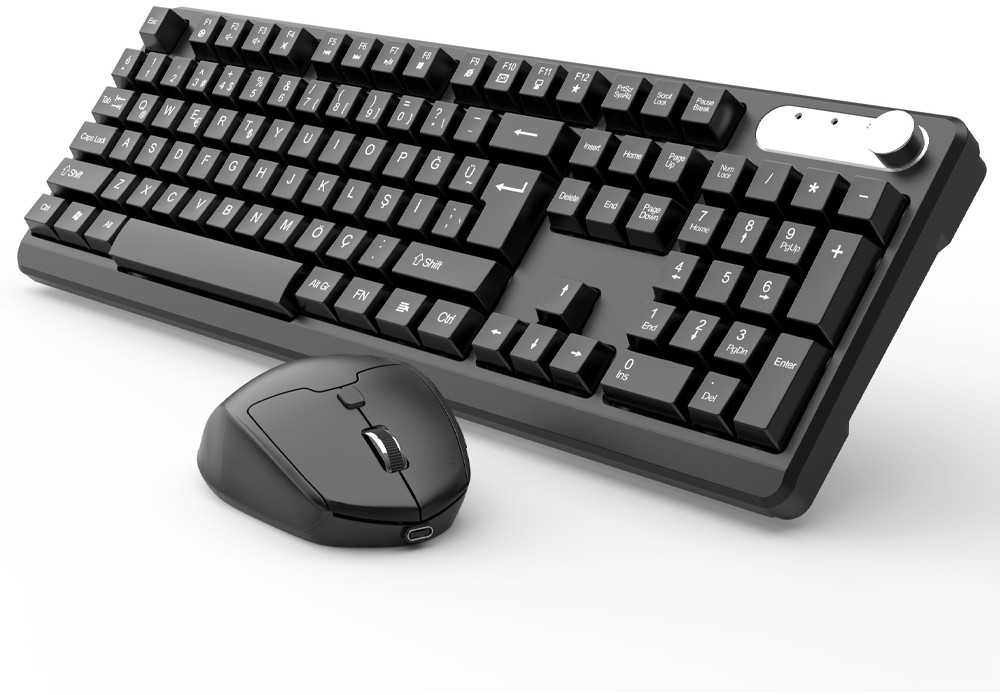 Klaviatūra ir pelė Inca INCA Klaviatūra IWS-549U Wireless Set Design biurowy Akumuliatorius SW retail