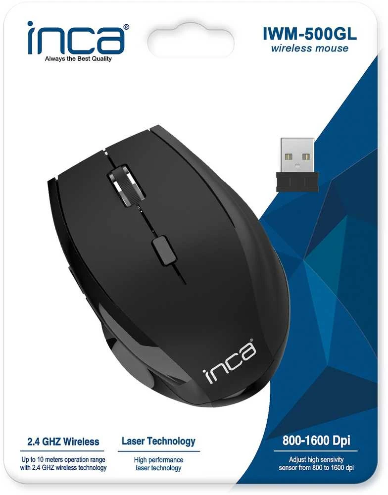 Incase Pelė Triton Inca IWM-500GL Juodas