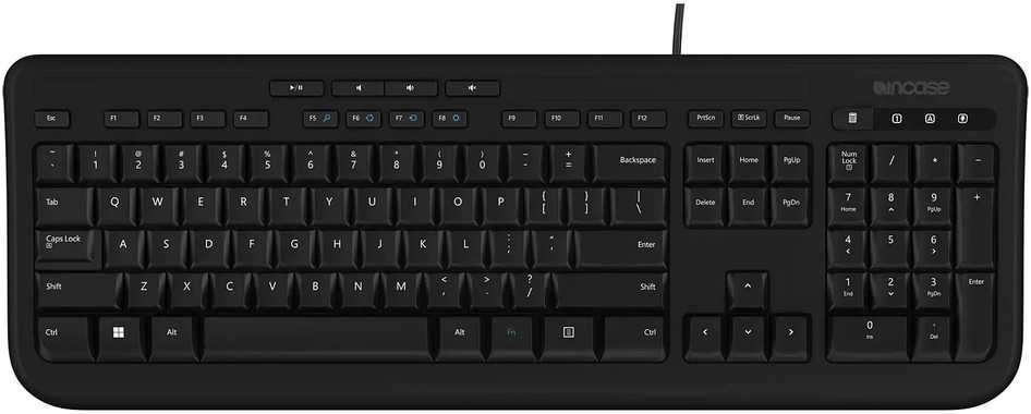 Incase Klaviatūra su laidu 600 EN-UK LAYOUT - QWERTY Juodas UK LAYOUT