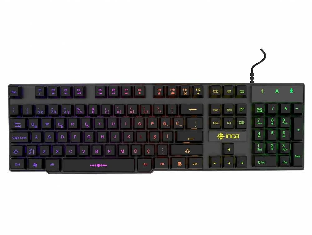 Incase INCA Klaviatūra žaidimams RGB/Mechanisch/USB 1.50m juodas retail