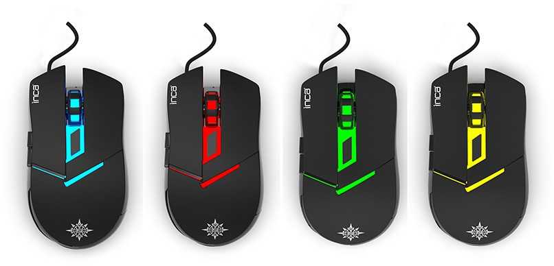 Incase INCA Pelė žaidimams+Klaviatūra RGB/ 3200DPI/6Tasten/1.50m juodas retail