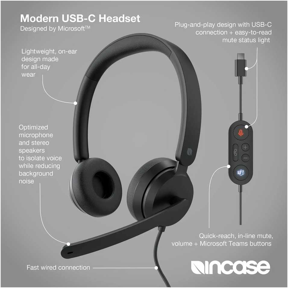 INCASE MODERN USB-C Ausinės - Juodas EMEA