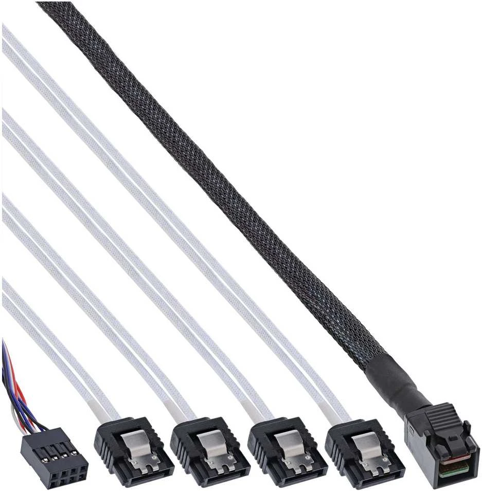 InLine SFF 8643 - SATA x4, 1m, Pilka (27630B)