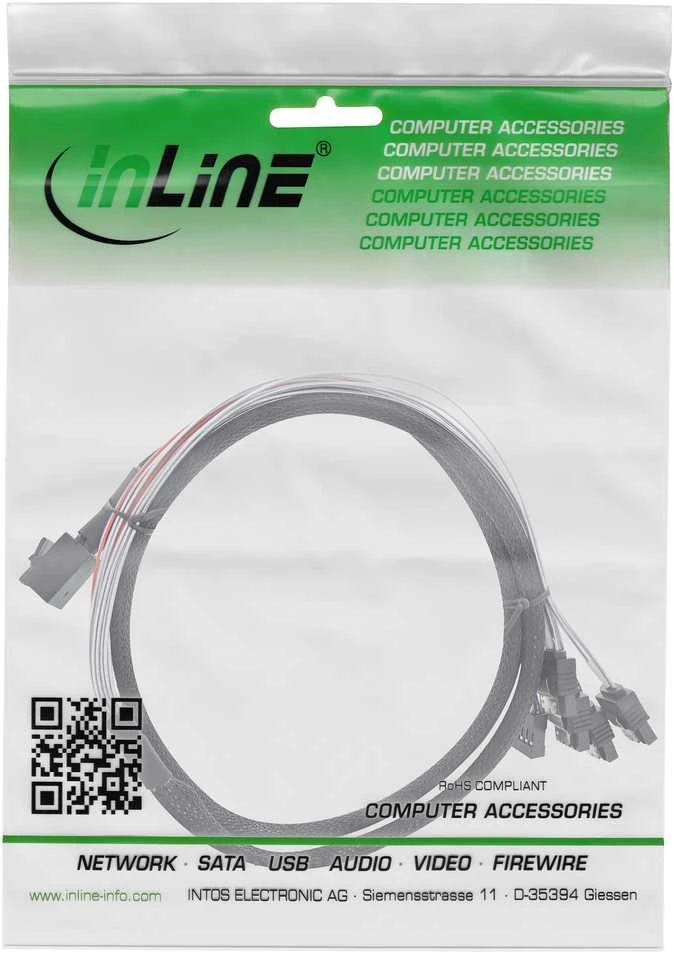 InLine SFF 8643 - SATA x4, 1m, Pilka (27630B)