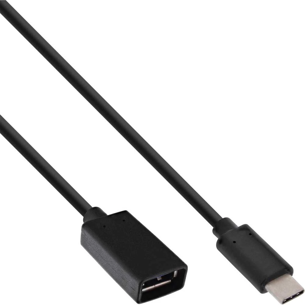 „InLine 35800“ USB 3.1 adapterio kabelis, C tipo kištukinis į A moteriškas USB tipo C kištukas iki A tipo USB lizdas 0,15 m juodas