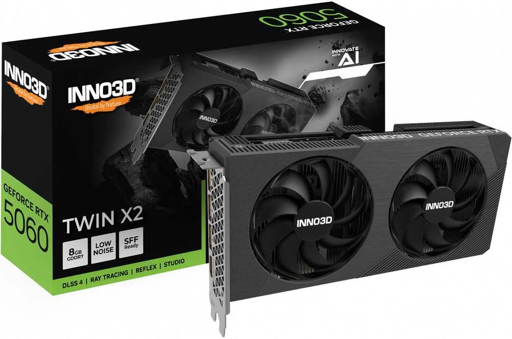 Vaizdo plokštė INNO3D GeForce RTX 5060 Twin X2 NVIDIA 8 GB GDDR7