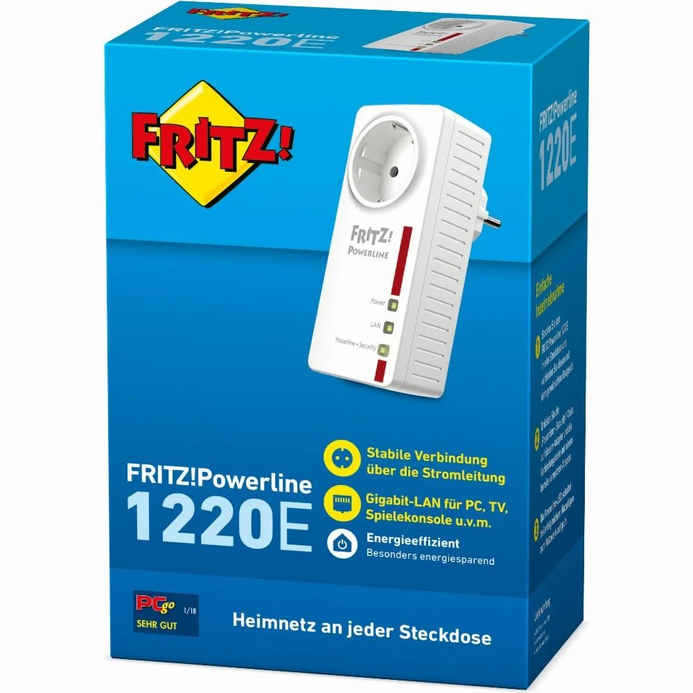 AVM FRITZ!Powerline 1220E 1200 Mbit/ai Ethernet LAN jungtis Balta 1 vnt