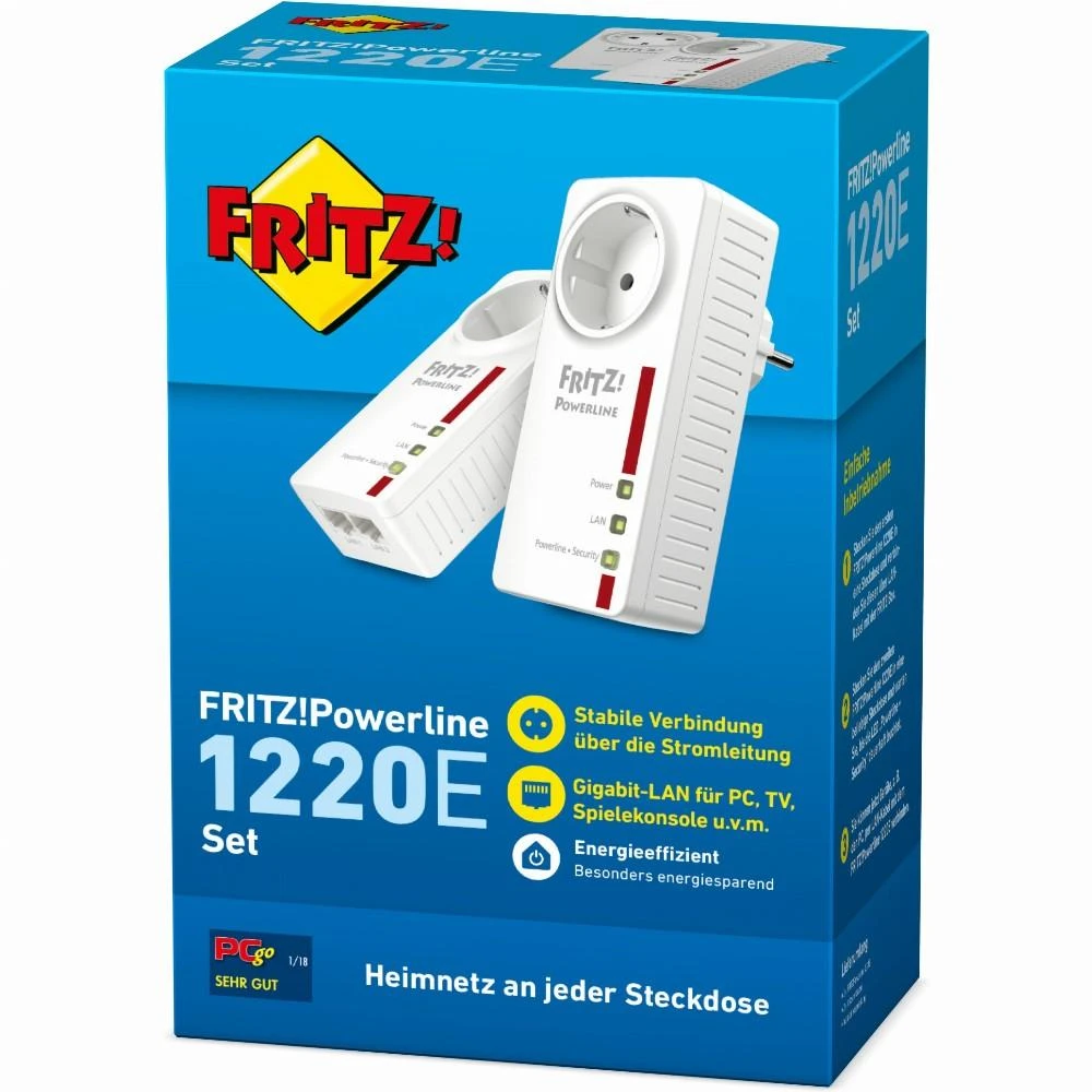 Maršrutizatorius AVM FRITZ!Powerline 1220E 1200 Mbit/ai Ethernet LAN jungtis Balta 2 vnt