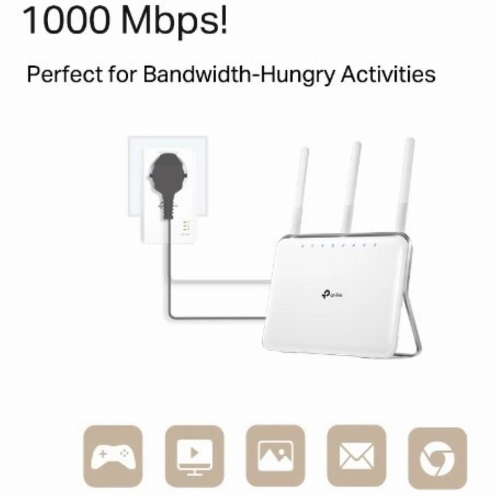 TP-LINK AV1000 Gigabit Passthrough Powerline Starter Kit