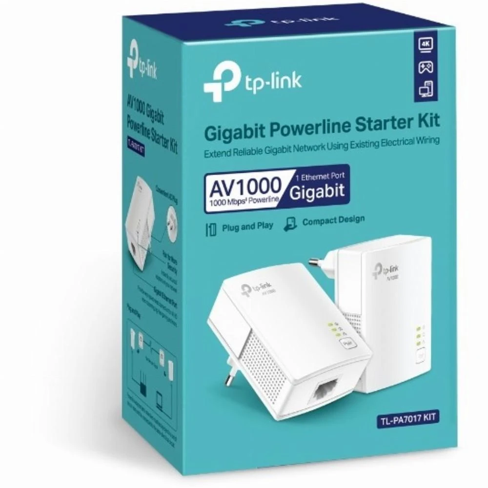 Maršrutizatorius TP-Link TL-PA7019 KIT V1 Starter Kit - maitinimo tinklo adapterio rinkinys - jungiamas prie sienos