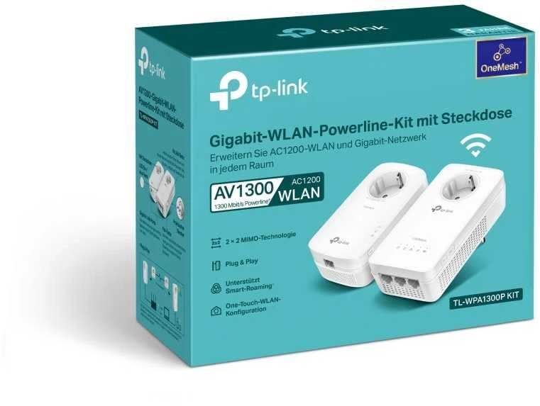 Maršrutizatorius TP-Link TL-WPA1300P rinkinys, 1300 Mbit/s, IEEE 1901, IEEE 802.3, IEEE 802.3u, E / F tipas, gigabito eternetas, 10, 100, 1000 Mbit/s, 1 „Wi2-Fi