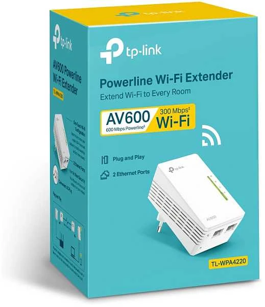 TP-LINK TL-WPA4220 „PowerLine“ tinklo adapteris 500 Mbit/ai Ethernet LAN jungtis „Wi-Fi“ Balta 1 vnt