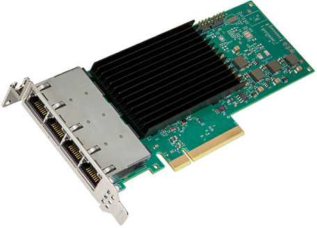 Karta jungiama į tinklą Intel NIC/PCiE iki 10Gb RJ45 x 4 Bulk
