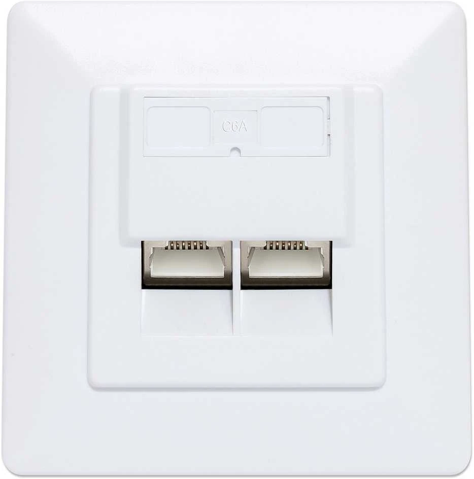 Intellinet Lizdas įleidžiamas 2x RJ45 Cat6a STP balta