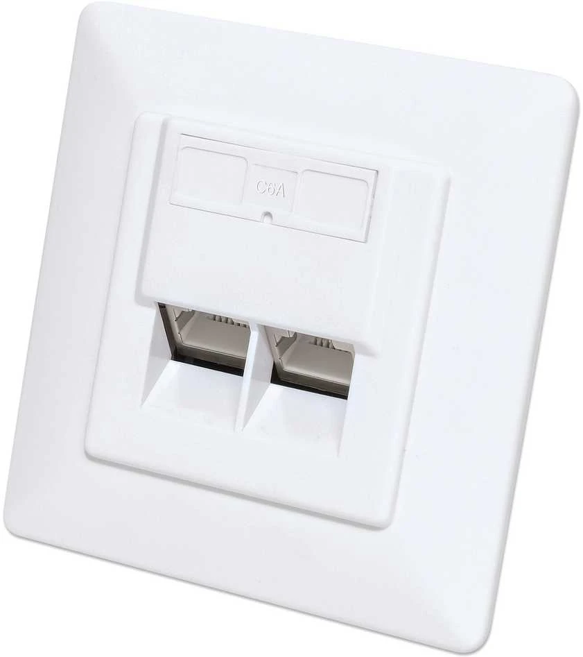Intellinet Lizdas įleidžiamas 2x RJ45 Cat6a STP balta
