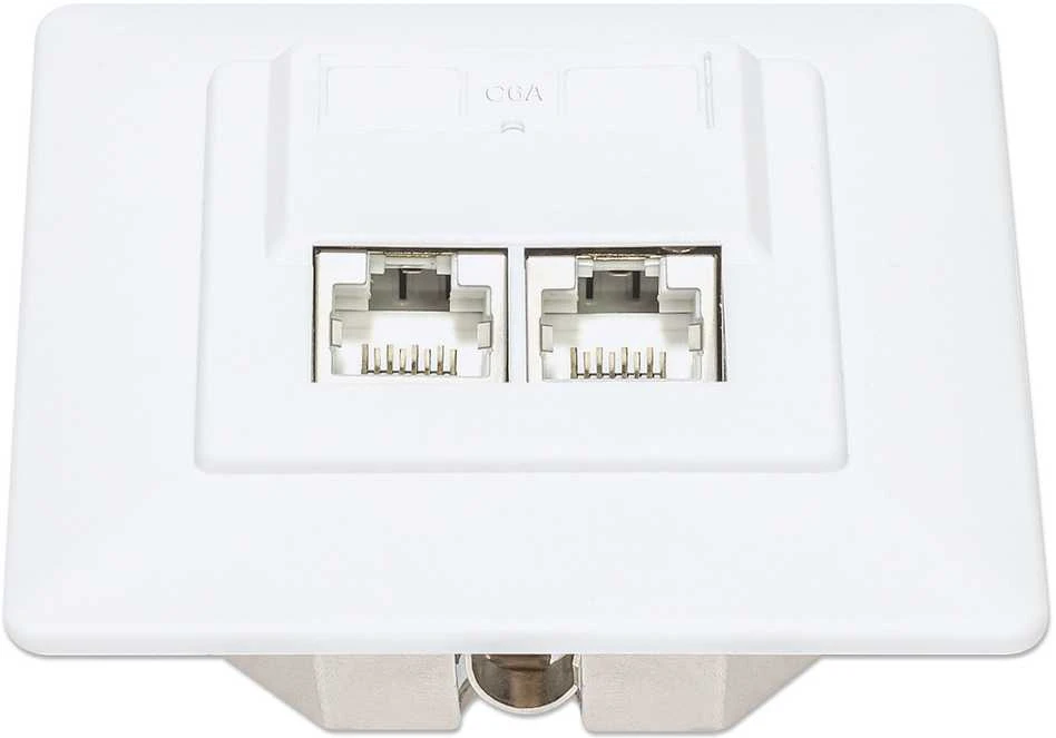 Intellinet Lizdas įleidžiamas 2x RJ45 Cat6a STP balta