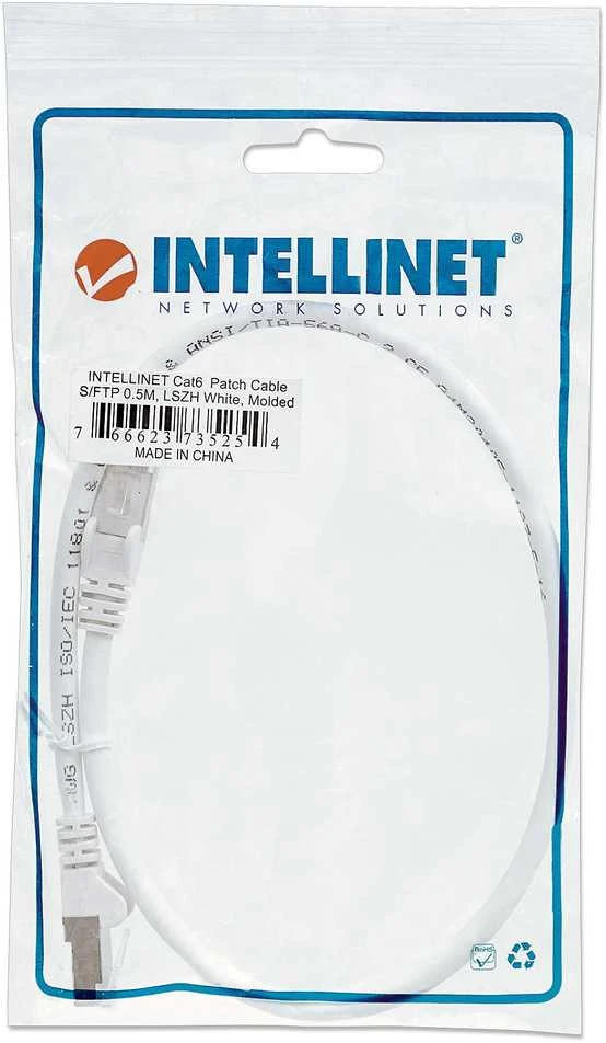 Intellinet tinklo sprendimai Patchcord RJ45 S / FTP Cat6 0,5 m LSOH svirtys. baltas (735254)
